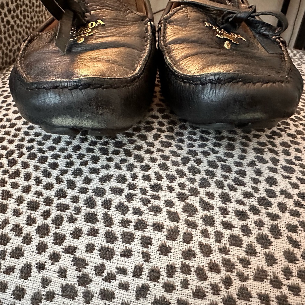 Prada Black Leather Women’s Slip-On Loafers - Picture 9 of 9